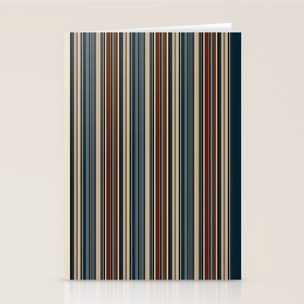 Dark Indigo Tan Stripes Stationery Card Gallery Image 1