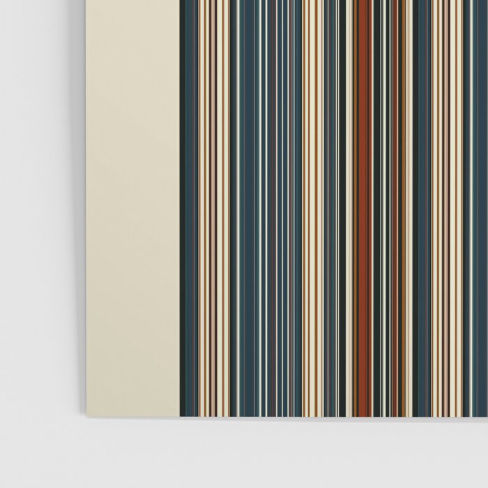 Dark Indigo Tan Stripes Poster Gallery Image 3