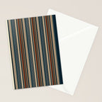 Dark Indigo Tan Stripes Stationery Card Gallery Image 2