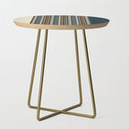 Dark Indigo Tan Stripes Side Table Gallery Image 1