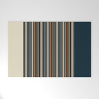 Dark Indigo Tan Stripes Welcome Mat Gallery Image 1