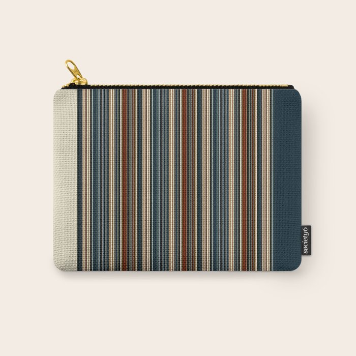 Dark Indigo Tan Stripes Carry All Pouch Gallery Image 1