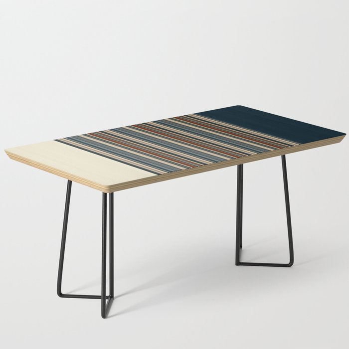Dark Indigo Tan Stripes Coffee Table Gallery Image 1