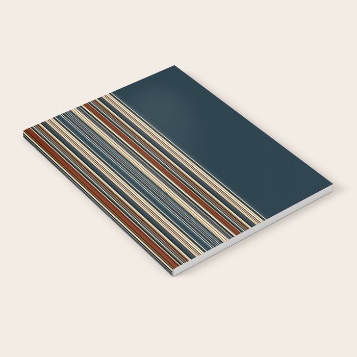 Dark Indigo Tan Stripes Notebook Gallery Image 1