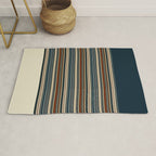 Dark Indigo Tan Stripes Rug Gallery Image 1