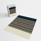 Dark Indigo Tan Stripes Jigsaw Puzzle Gallery Image 2