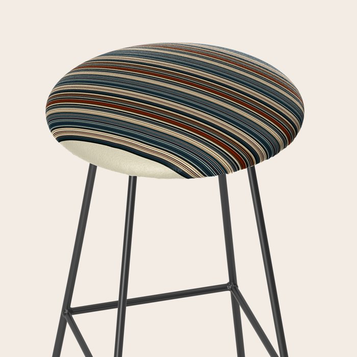Dark Indigo Tan Stripes Stool Gallery Image 2