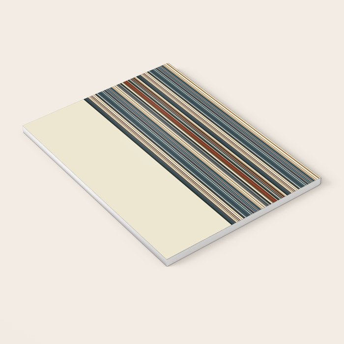 Dark Indigo Tan Stripes Notebook Gallery Image 3