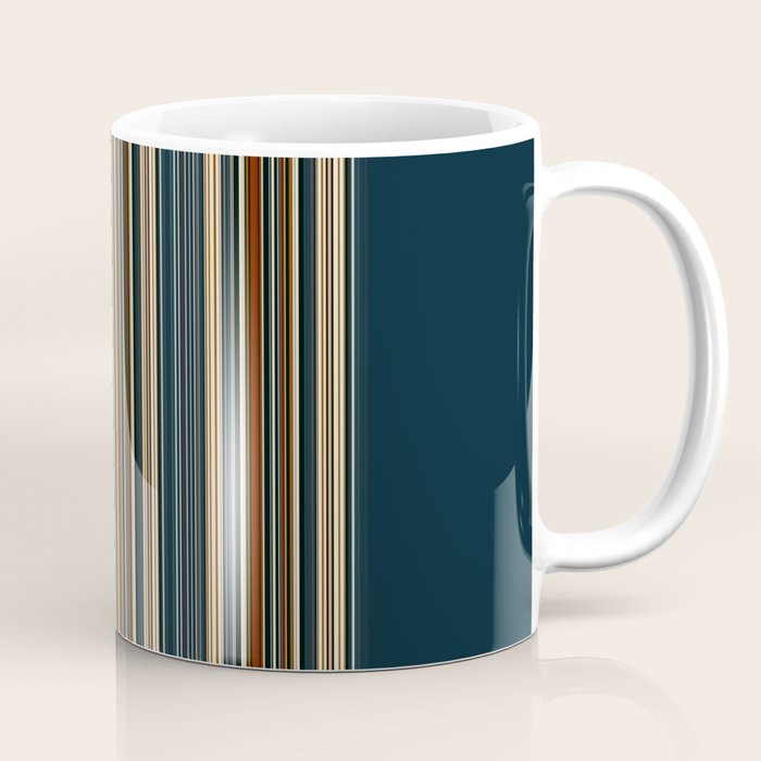 Dark Indigo Tan Stripes Coffee Mug Gallery Image 1