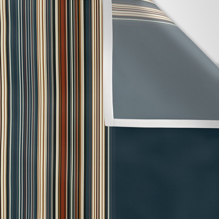 Dark Indigo Tan Stripes Wall Tapestry Gallery Image 3