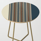 Dark Indigo Tan Stripes Side Table Gallery Image 2