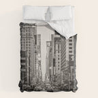 Sunset on 7th (Black and White Version) Duvet Cover Gallery Image 6