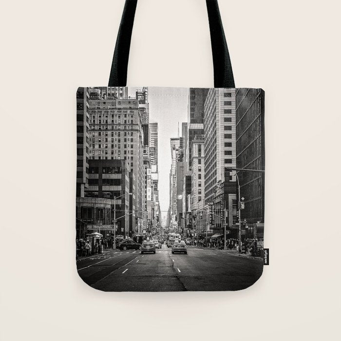 Sunset on 7th (Black and White Version) Tote Bag Gallery Image 1