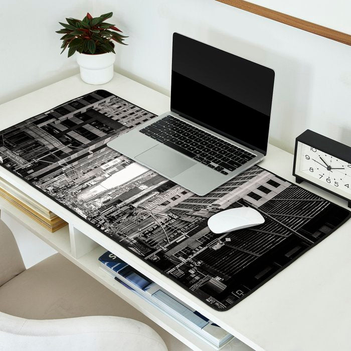 Sunset on 7th (Black and White Version) Desk Mat Gallery Image 2