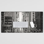 Sunset on 7th (Black and White Version) Desk Mat Gallery Image 1