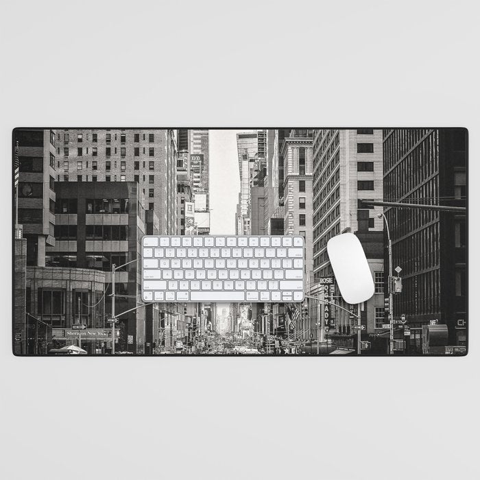 Sunset on 7th (Black and White Version) Desk Mat Gallery Image 1