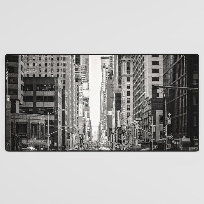 Sunset on 7th (Black and White Version) Desk Mat Gallery Image 3