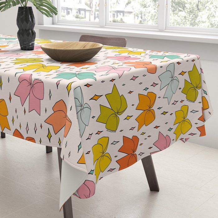 Rainbow Bow Print Tablecloth Gallery Image 3