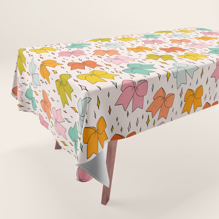 Rainbow Bow Print Tablecloth Gallery Image 1
