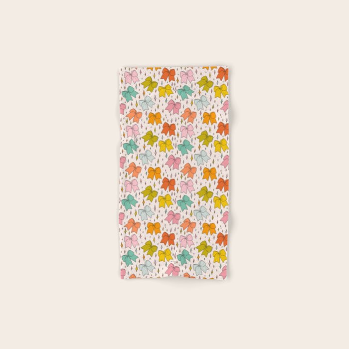 Rainbow Bow Print Bath Towel Gallery Image 1