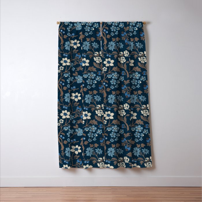 Moody Bohemian Florals Window Curtain Gallery Image 3