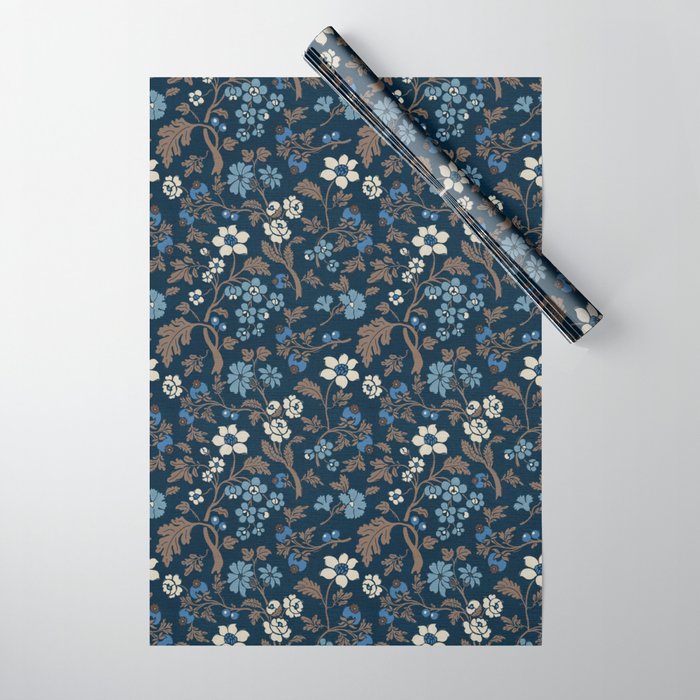 Moody Bohemian Florals Wrapping Paper Gallery Image 1