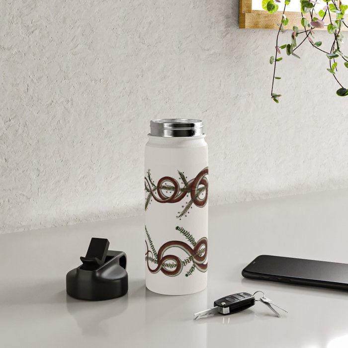 Albertus Seba Snakes  Double Spiral Vines  Water Bottle Gallery Image 4