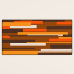 Wright Mid Century Modern Geometric Abstract Pattern in Retro 70s Brown and Orange Desk Mat Gallery Image 3