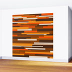 Wright Mid Century Modern Geometric Abstract Pattern in Retro 70s Brown and Orange Wall Mural Gallery Image 2