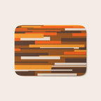 Wright Mid Century Modern Geometric Abstract Pattern in Retro 70s Brown and Orange Bath Mat Gallery Image 1