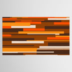Wright Mid Century Modern Geometric Abstract Pattern in Retro 70s Brown and Orange Tablecloth Gallery Image 2