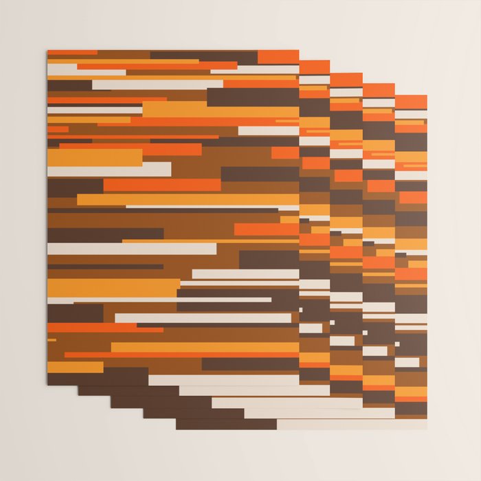 Wright Mid Century Modern Geometric Abstract Pattern in Retro 70s Brown and Orange Wrapping Paper Gallery Image 3