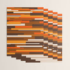Wright Mid Century Modern Geometric Abstract Pattern in Retro 70s Brown and Orange Wrapping Paper Gallery Image 3