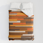 Wright Mid Century Modern Geometric Abstract Pattern in Retro 70s Brown and Orange Comforter Gallery Image 6