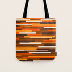 Wright Mid Century Modern Geometric Abstract Pattern in Retro 70s Brown and Orange Tote Bag Gallery Image 1