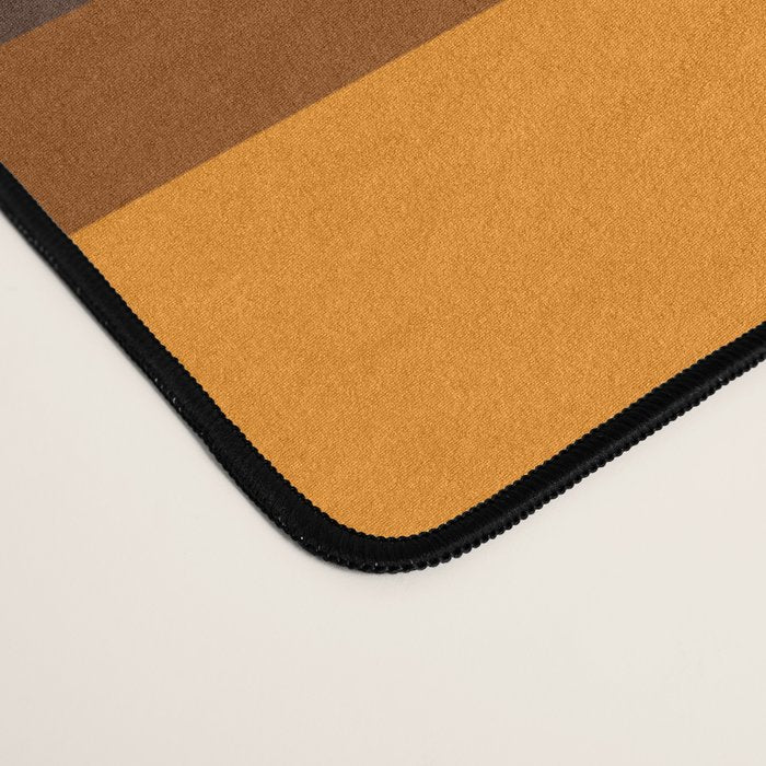 Wright Mid Century Modern Geometric Abstract Pattern in Retro 70s Brown and Orange Desk Mat Gallery Image 4
