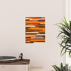 Wright Mid Century Modern Geometric Abstract Pattern in Retro 70s Brown and Orange Poster Gallery Image 2