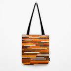 Wright Mid Century Modern Geometric Abstract Pattern in Retro 70s Brown and Orange Tote Bag Gallery Image 2