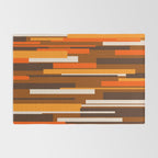 Wright Mid Century Modern Geometric Abstract Pattern in Retro 70s Brown and Orange Rug Gallery Image 2