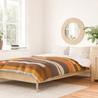 Wright Mid Century Modern Geometric Abstract Pattern in Retro 70s Brown and Orange Duvet Cover Gallery Image 2