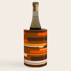 Wright Mid Century Modern Geometric Abstract Pattern in Retro 70s Brown and Orange Wine Chiller Gallery Image 3