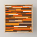 Wright Mid Century Modern Geometric Abstract Pattern in Retro 70s Brown and Orange Mini Art Print Gallery Image 1