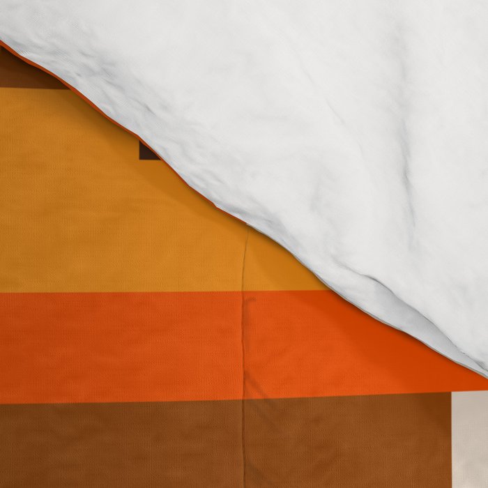 Wright Mid Century Modern Geometric Abstract Pattern in Retro 70s Brown and Orange Comforter Gallery Image 4