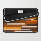 Wright Mid Century Modern Geometric Abstract Pattern in Retro 70s Brown and Orange Laptop Sleeve Gallery Image 2