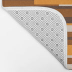 Wright Mid Century Modern Geometric Abstract Pattern in Retro 70s Brown and Orange Bath Mat Gallery Image 2