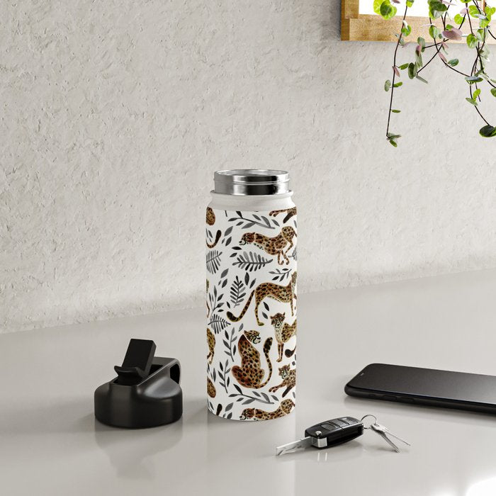 Cheetah Collection - Mocha & Black Palette Water Bottle Gallery Image 4