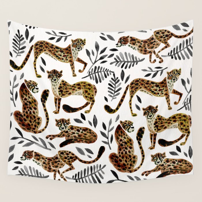Cheetah Collection - Mocha & Black Palette Wall Tapestry Gallery Image 1