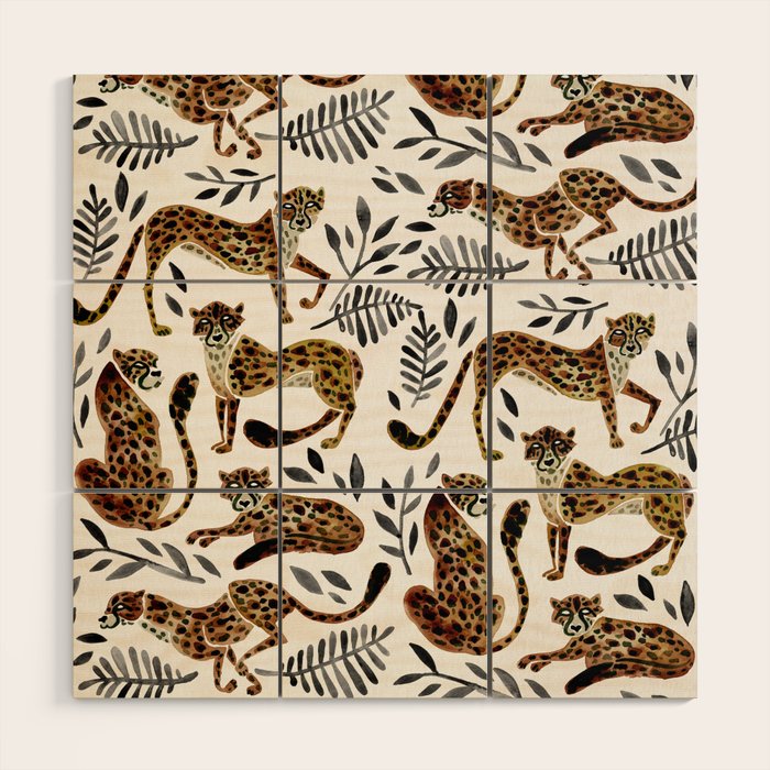 Cheetah Collection - Mocha & Black Palette Wood Wall Art Gallery Image 1