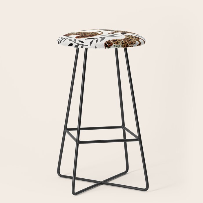 Cheetah Collection - Mocha & Black Palette Stool Gallery Image 1
