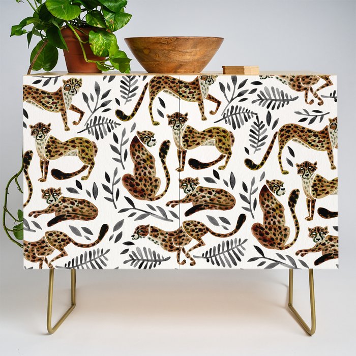 Cheetah Collection - Mocha & Black Palette Credenza Gallery Image 1